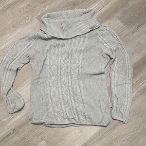 JEANNE PIERRE Light Gray Turtleneck Sweater